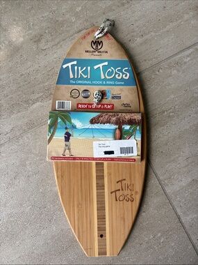 Tiki Toss Hook & Ring Game - Natural Bamboo Wood